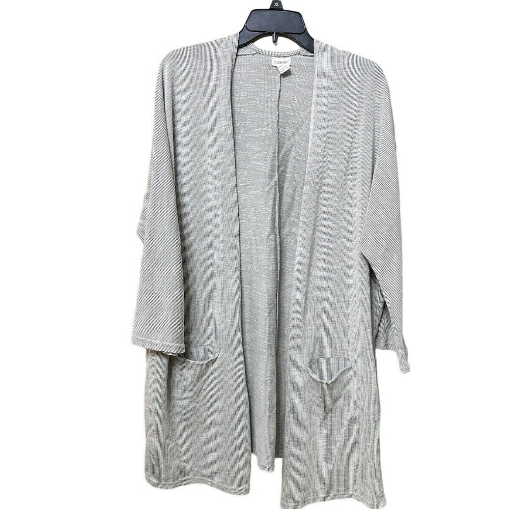 Anthropologie Donni Ribbed Open Draped Cardigan Pockets One Size Fits All